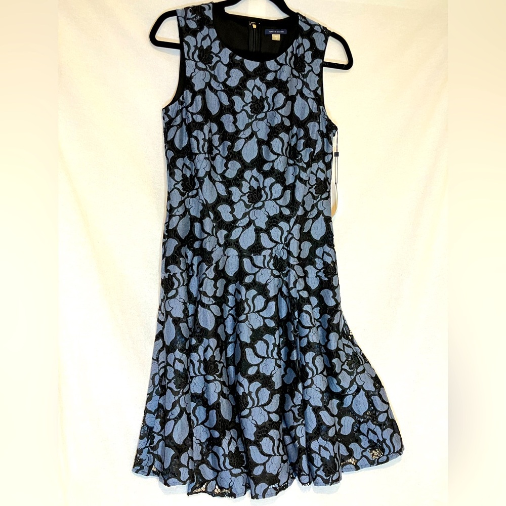 Tommy Hilfiger Fit & Flare Floral Lace Overlay Sleeveless Dress Women Size 6 NWT